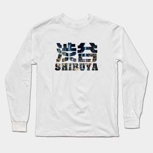 Shibuya - Shibuya Crossroad filled Text Long Sleeve T-Shirt